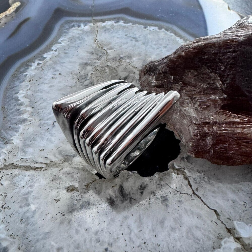 Sterling Silver Electroform Irregular Geometric R… - image 3